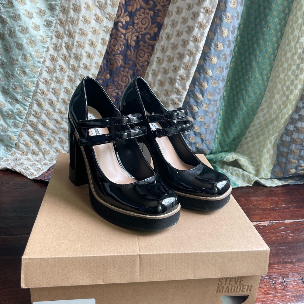 Black MIAMI TWICE Heels Steve Madden